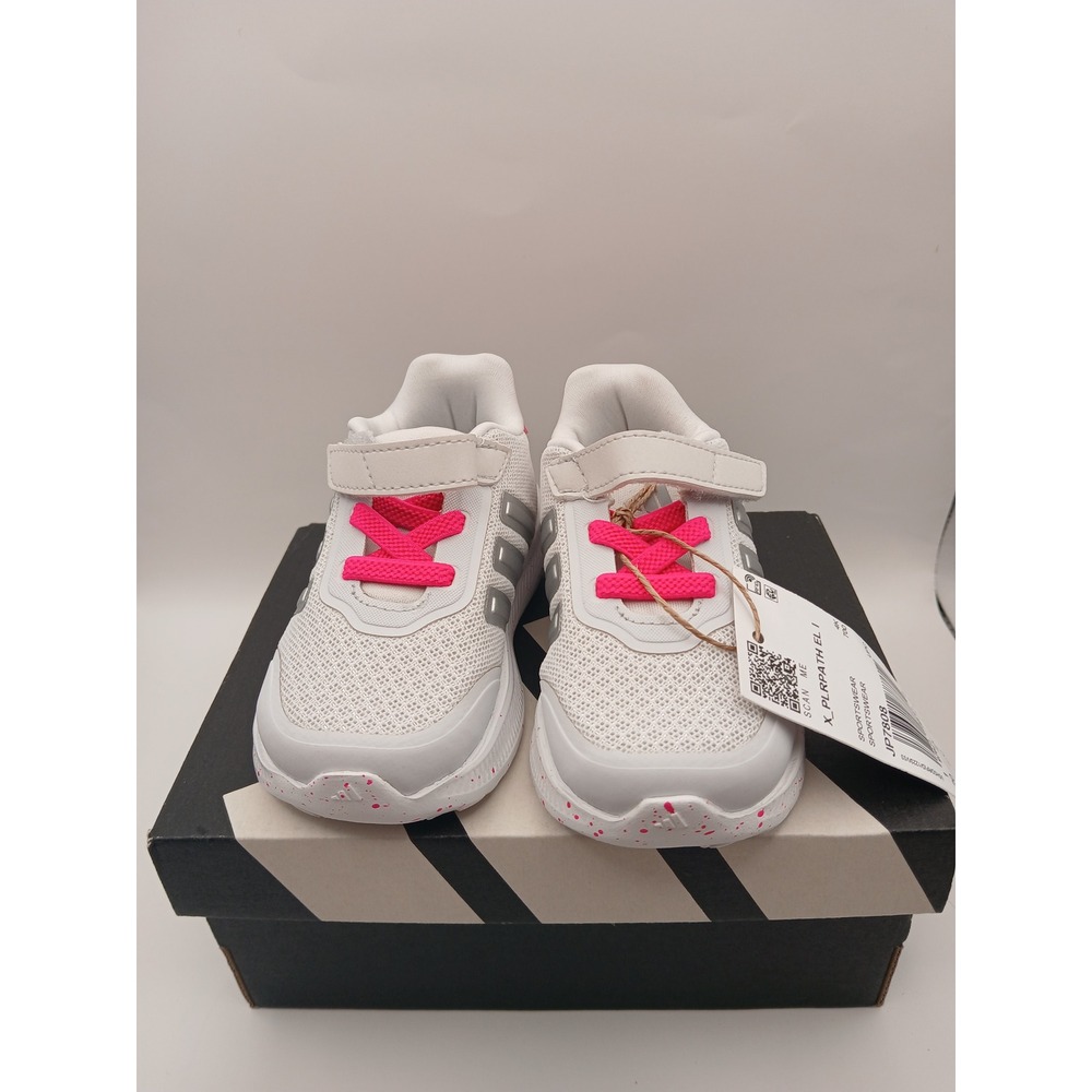 Adidas X_PLRPATH EL I Toddler Shoes White Silver Pink‎ JP7808 Size 5K NEW